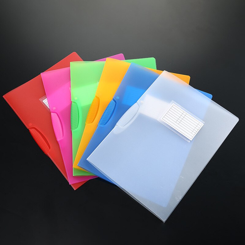 Ensfarvet, frostat gennemsigtig, roterende klipmappe, enkel og bærbar informationspose til opbevaring og efterbehandling