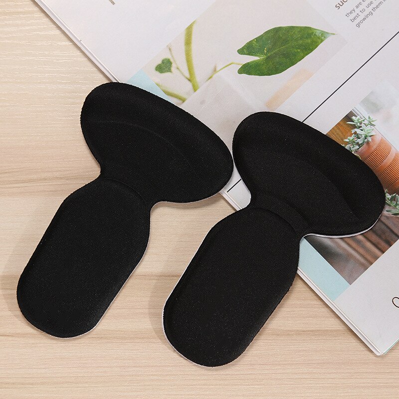 1 Paar Binnenzool T-Vorm Orthopedische Siliconen Antislip Kussen Voet Hak Protector Pijn Verlichten Liner Shoe Binnenzool pads: Black