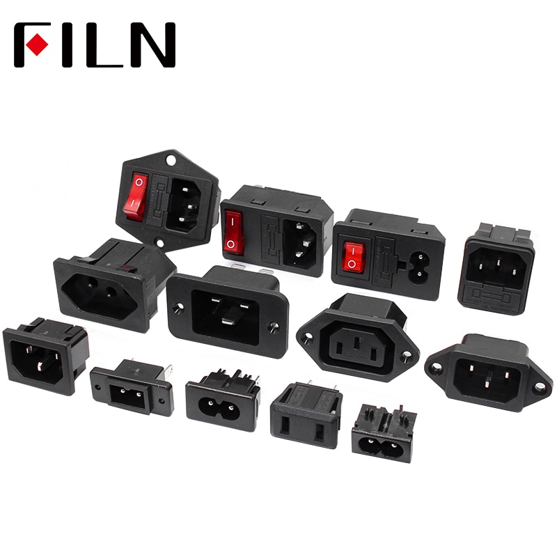 15A 125VAC IEC320 C14 Inlet Power Socket Connector Plug Industrial socket Plug IEC320 C14 3Pin Panel Power Inlet Socket