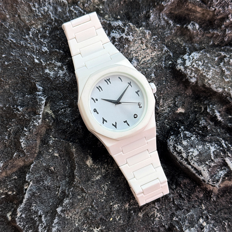 Minimalist Quartz Watch Middle East Arabic Numeral Business Quartz Men's Watches Waterproof Clock: WHITE