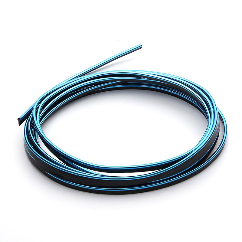 1 Meter Universele Auto Styling Flexibele Trim Voor Interieur Exterieur Moulding Pvc Decoratieve Strip Met 5 Kleur: Blauw