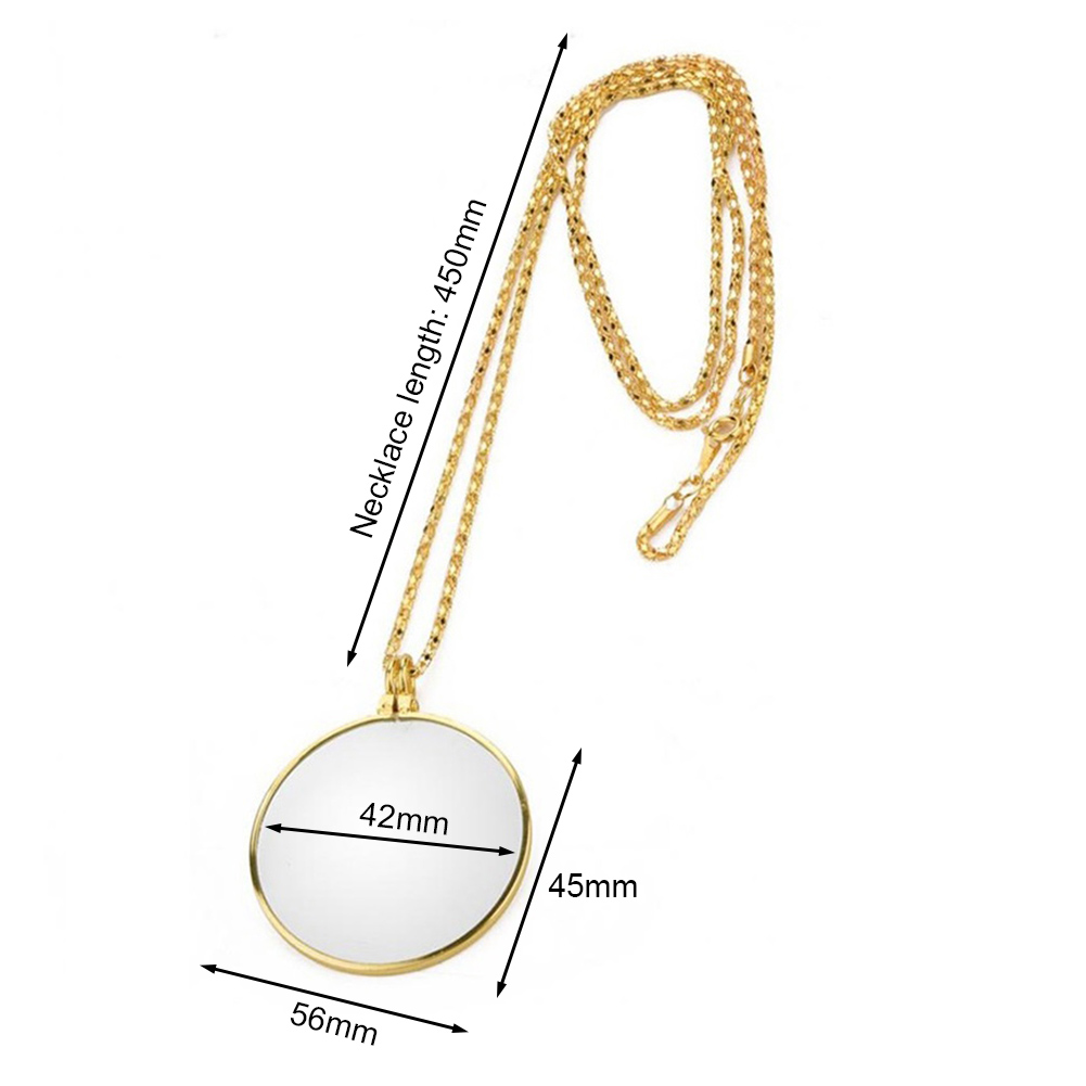 Collier décoratif Monocle avec loupe 5x, pendentif en chaîne plaquée or et argent pour femmes, de bijoux