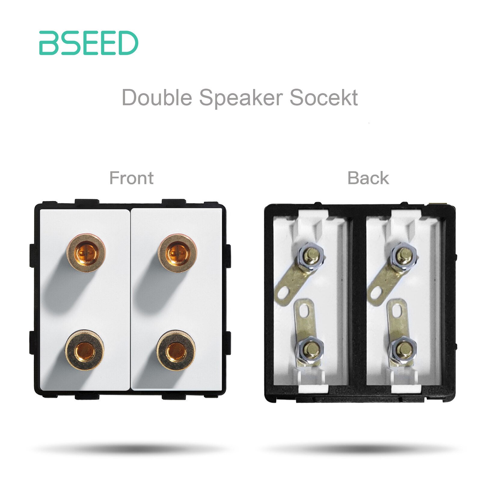 BSEED Weiße Glasscheibe mit Internet-Buchse TV ST Katze5 RJ45 Funktionsteile Doppel-USB-Buchse EU-Wandstecker DIY freie Kombination: Typ7