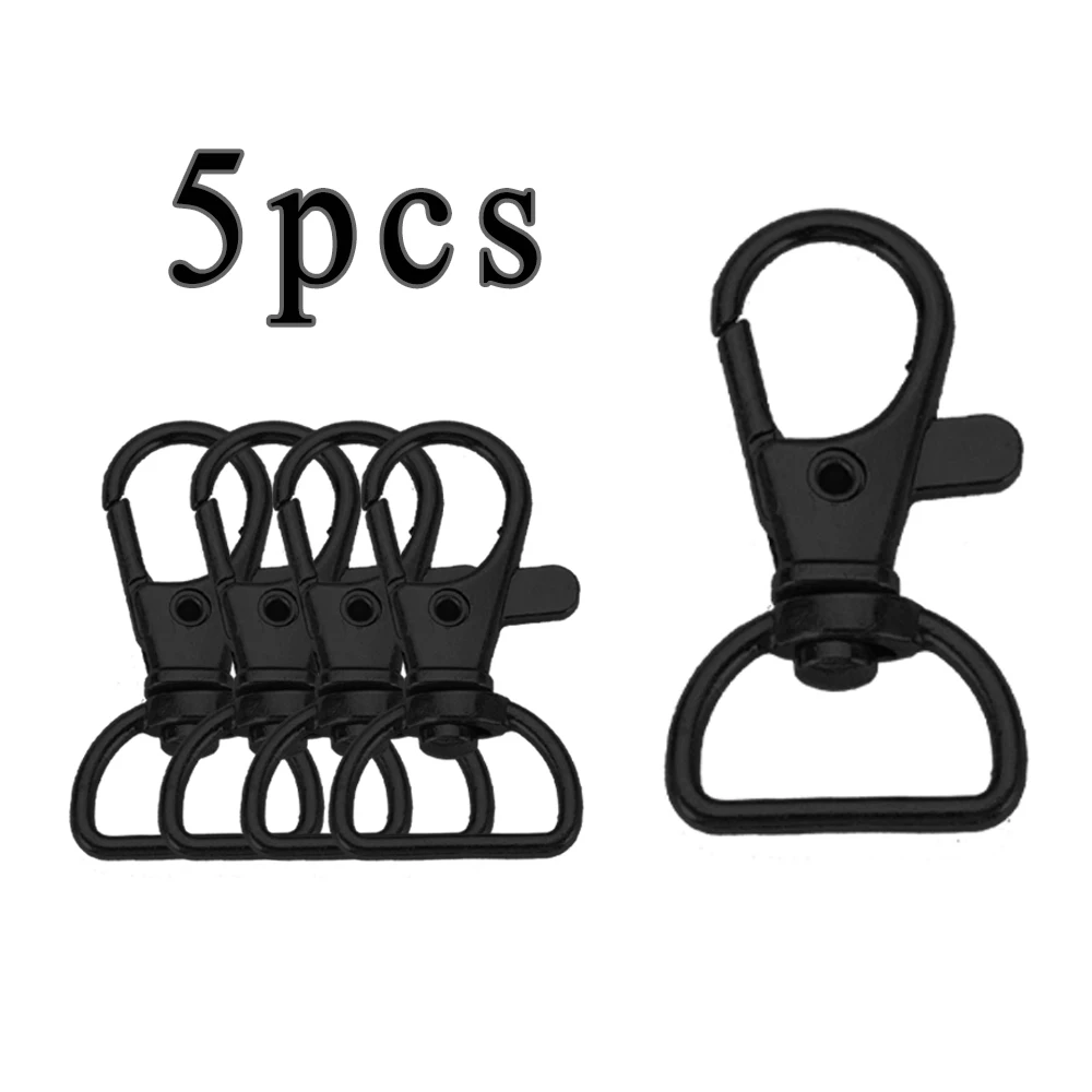 5/10/20pcs Swivel Clasps with D Ring Lanyard Snap Hooks Keychain Clip Hook Metal Lobster Claw Clasp for Keyrings Crafting Sewing: Silver