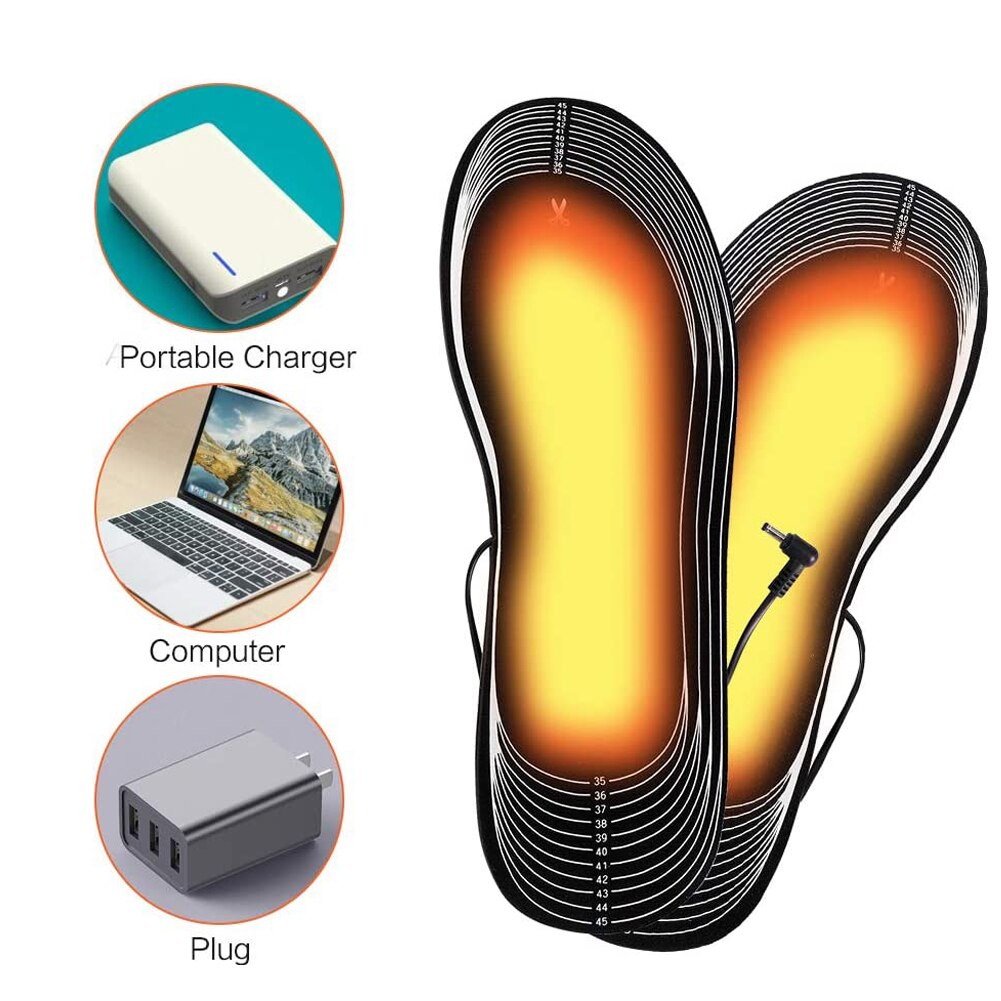 USB Heated Shoe Insoles Electric Foot Warming Pad Feet Warmer Sock Pad Mat Winter Outdoor Sports Heating Insoles Winter Warm