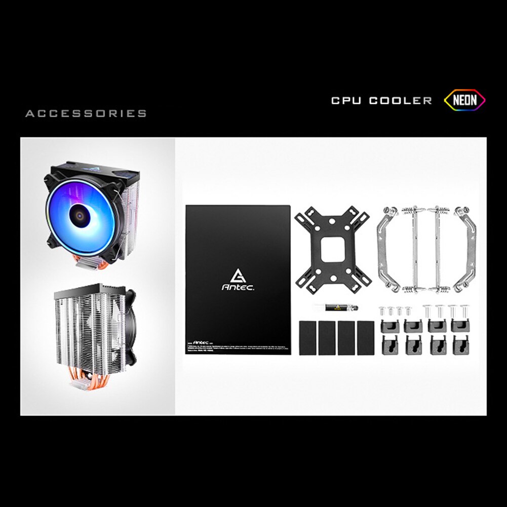 Antec A400 Gpu Computer Waterkoeling Systeem Waterblok Rgb Cpu Luchtkoeler 4 Heatpipe 120Mm Fan Cpu Koeler Voor amd Am Fm Lga