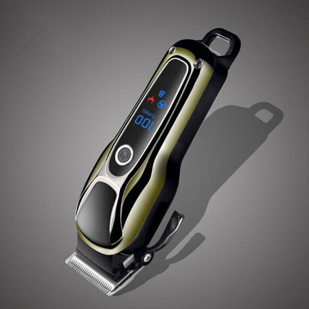 Kemei KM-1990 Electric Hair Clipper Rechargeable LCD Trimmer Haircut Machine Beard Electric Razor for Men EU Plug