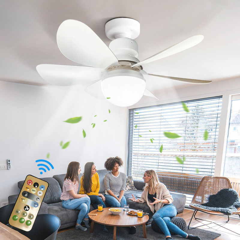 With Remote Control LED Ceiling Fan Light 3 Speeds Wind Silend Motor 30/40W Ceiing Fan Lamps Tricolor Dimmable Ceiling Fan Lamp