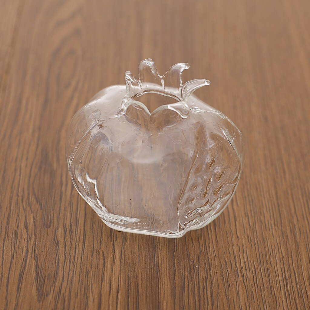Liten granatäpple form klar glas vas blomma växter terrarium vas behållare