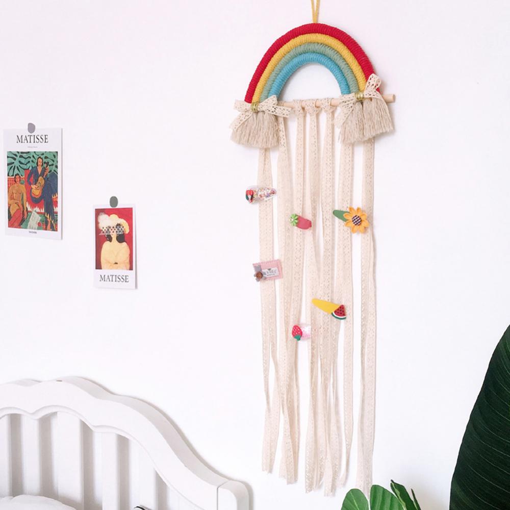 Style Cute Rainbow Hairpin Hair Clip Holder Storage Organizer Girl Room Hanging Ornament Decoration Crafts