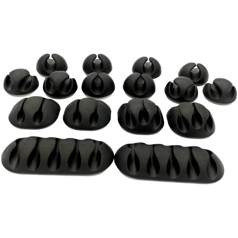 Clips de câble, 16 paquets de câbles organisateur gestion des câbles supports de cordon auto-adhésifs pour l'organisation des câbles à la maison et au bureau