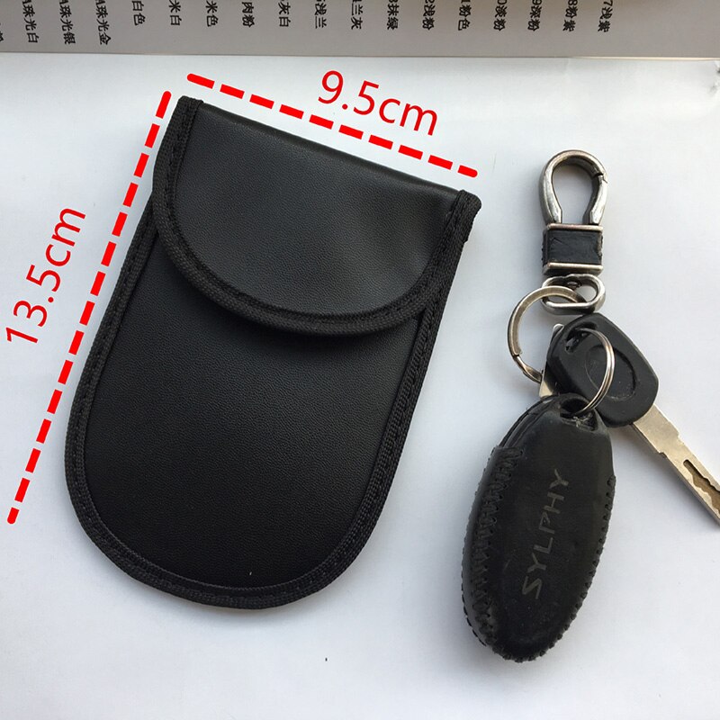 RFID Autosleutel Portemonnee Afstandsbediening Afscherming Sleutelhouder Pu Lederen Anti Rfid Blocking Sleutel Tas Anti-diefstal Afscherming protector