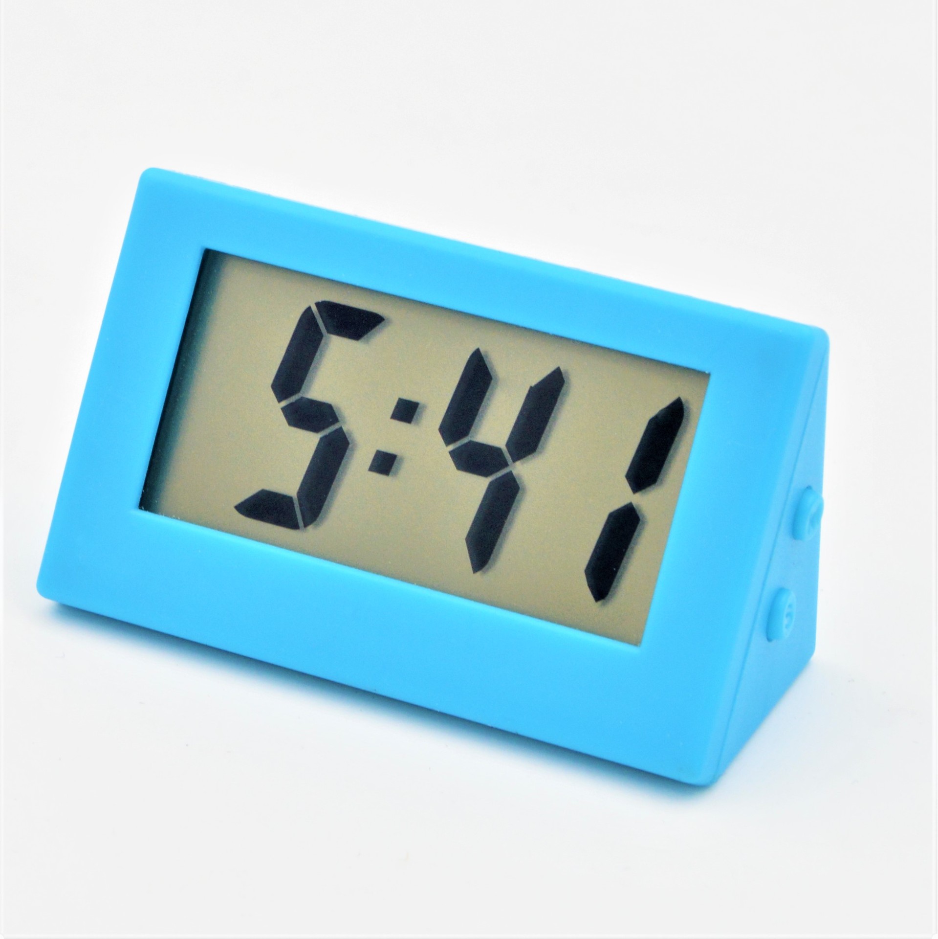 Bureau Digitale Klok Lcd-scherm Beugel Auto Klok Plastic Mini Tijd Klok Tafel Horloge Bureauklok: No battery Blue