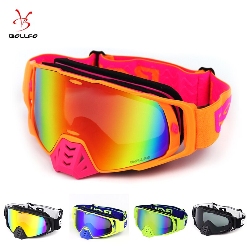 MX Goggle in Motorrad Gläser BOLLFO Moto-Cross Brille ATV aus Straße Schmutz Fahrrad Staubdicht Rennen Glas Anti Wind Brillen Brille