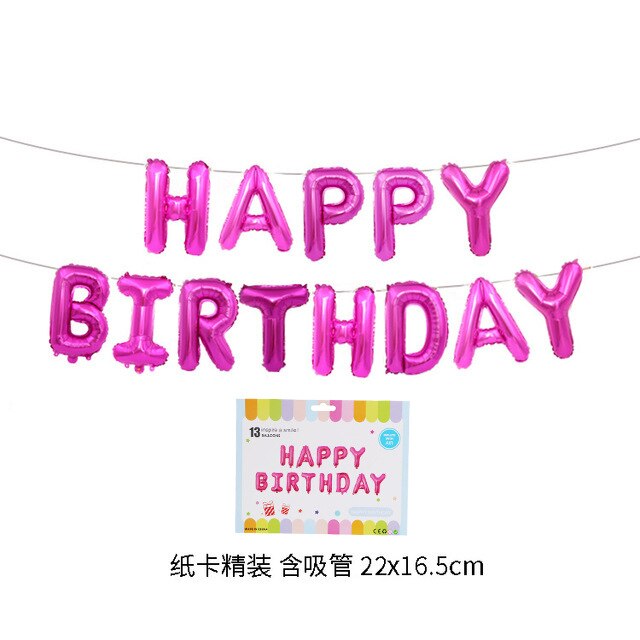 16 Inch Rose Gold Happy Birthday Letter Balloons Wedding Balloon Birthday Party Deco Kid Adult Name Aluminium Foil Balloons: 11