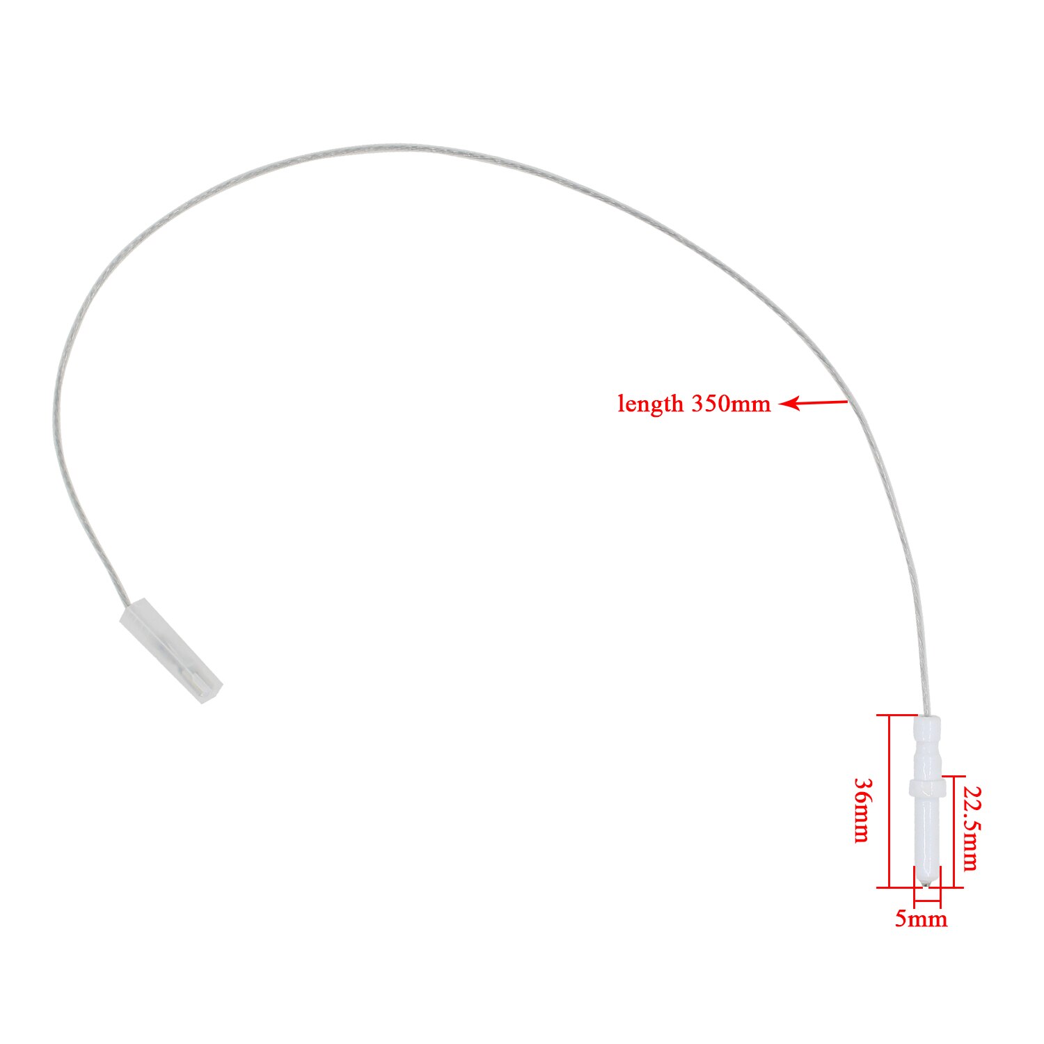350mm linjer gasspis spis spis reservdelar tändare keramisk elektrod med kabel med stång 36m 40mm keramiska 1 st: 36mm