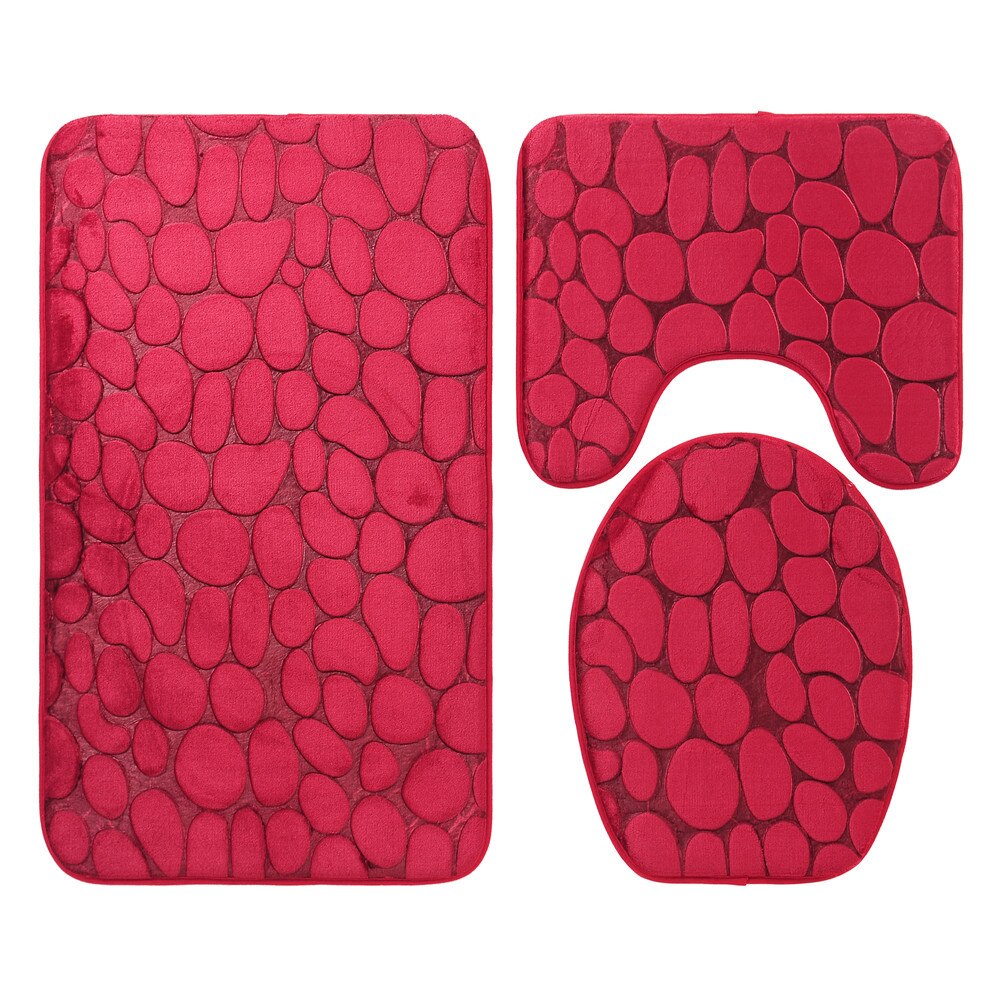 1 set bath mat bathroom set bathroom carpet bathroom rug set Toilet carpet three piece set Anti skid foot pad at cylinder edge