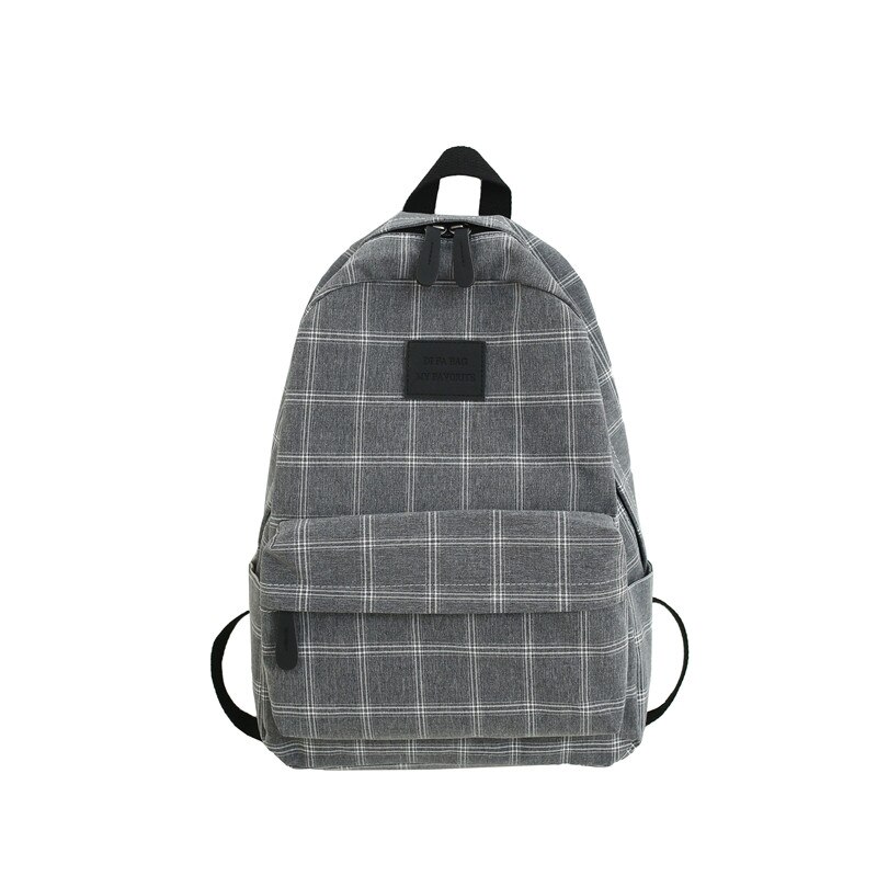 Hocodo Plaid Vrouwen Rugzak Student Leuke Schooltas Rugzak Vrouwelijke Mochilas Feminina Schooltassen Voor Tiener Girs Canvas Tas: Black