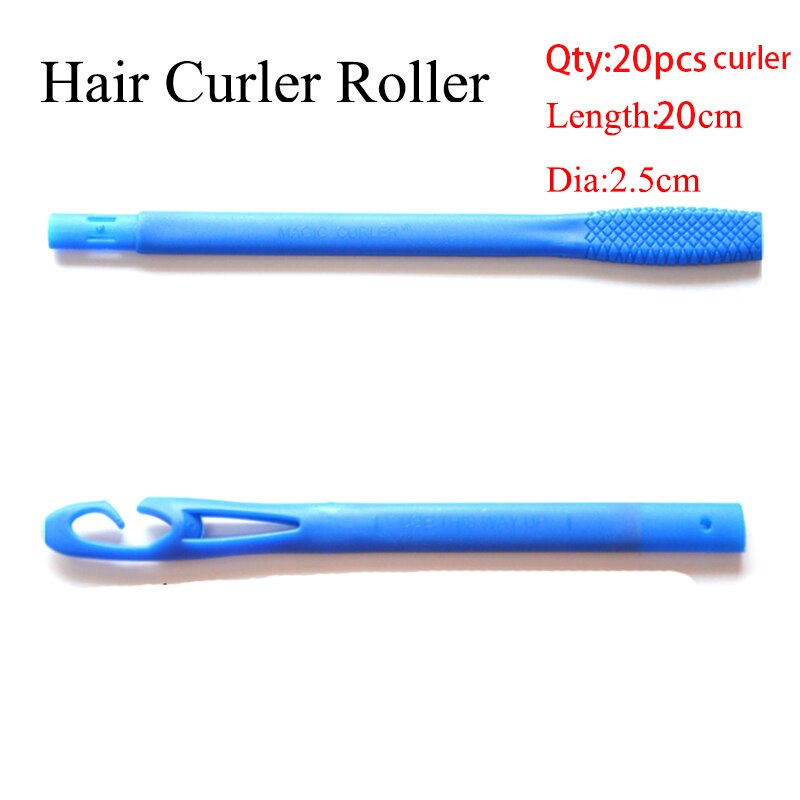 18/20pcs Plastic Hair CurlersLong Hair Curler Hair Roller Spiral Curls Easy Usage with Sticker Hook Styling Tools