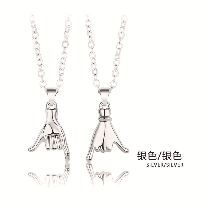 Charm Paar Ketting Voor Lover Pinky Swear Promise Hanger Collier Trouwdag Sieraden: NC21Y0593-2