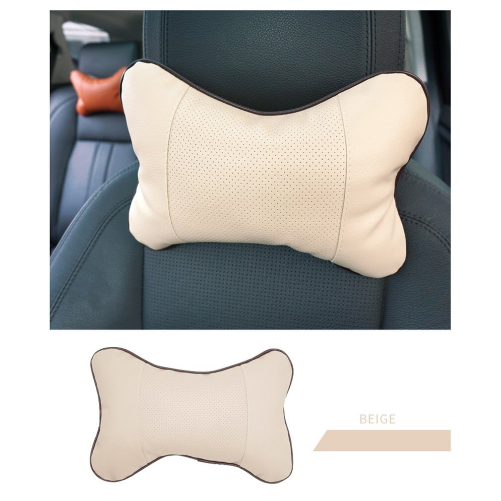 Universele auto nekkussens van pvc leer, ademend mesh, auto neksteun, hoofdsteunkussen, kussen, auto-interieuraccessoires