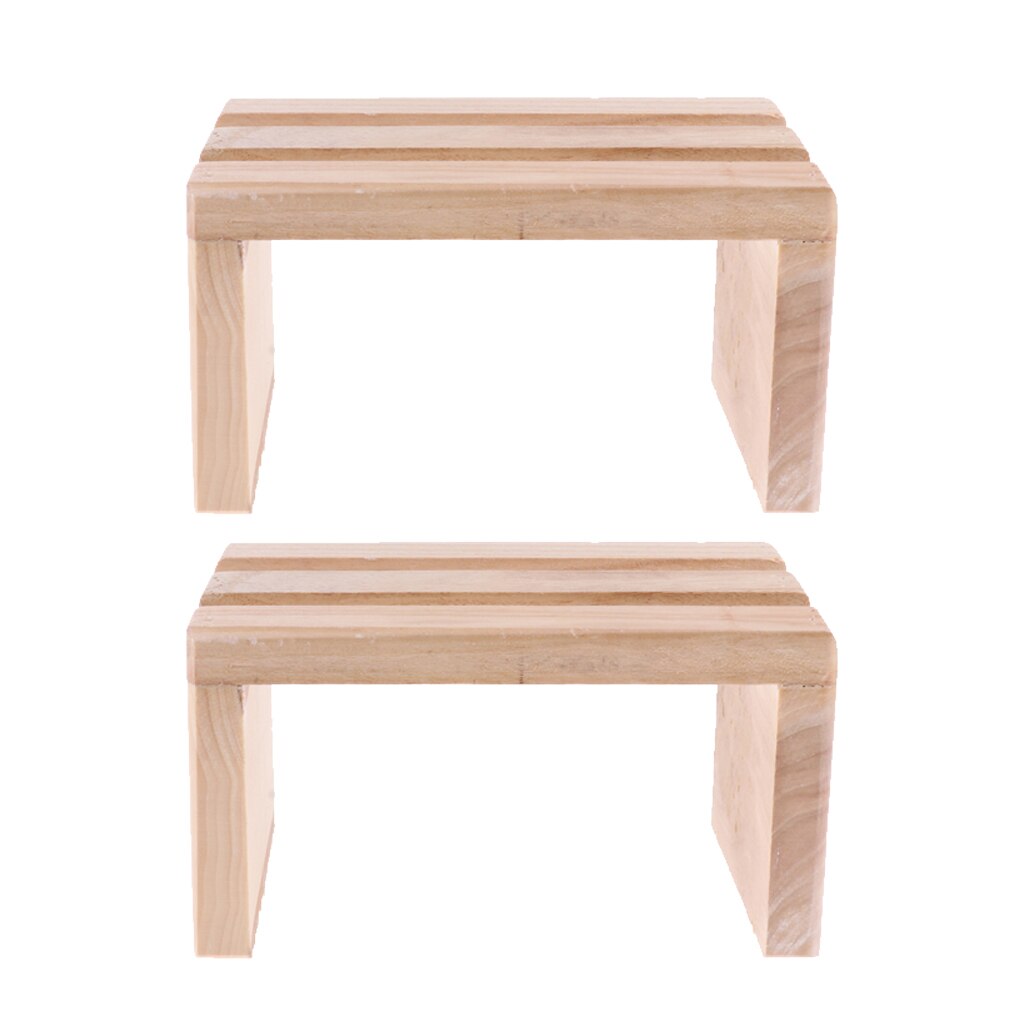 2 Stuks Hout Voet Stap Kruk Platform Voor Voeten Spa Bad Vat Emmer Wastafel Bad Toiletbril Onder Bureau 20.4x12.4x11cm