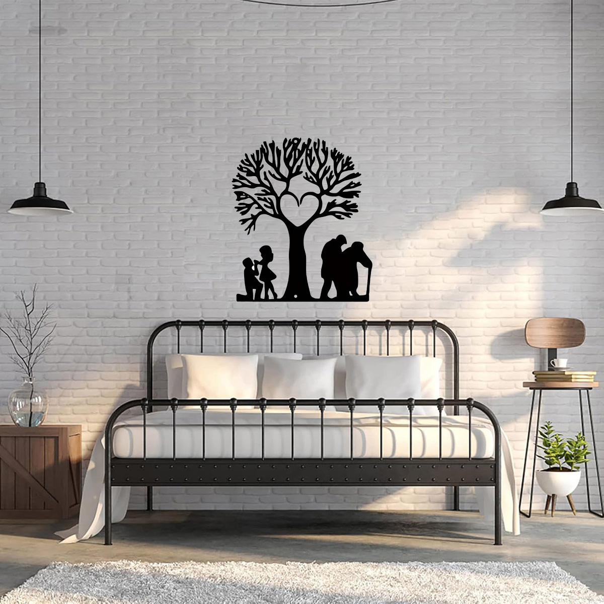 Arte de la pared de Metal de amor familiar, decoración artesanal colgante para sala de estar, jardín, dormitorio, pared del hogar, de inauguración de la casa, decoración del hogar