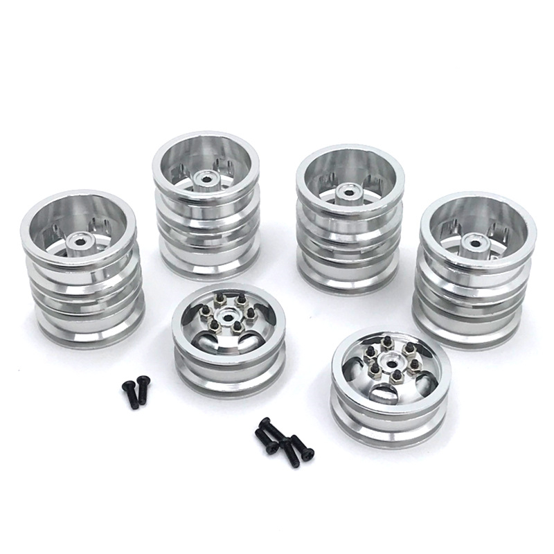Voor Wpl 1/16 B14 B16 B24 B36 C14 C24 C34 Feiyu Zeswielaangedreven Naafband 6wd Wielnaaf Zwart Rood Zilver Wielnaven: SILVER