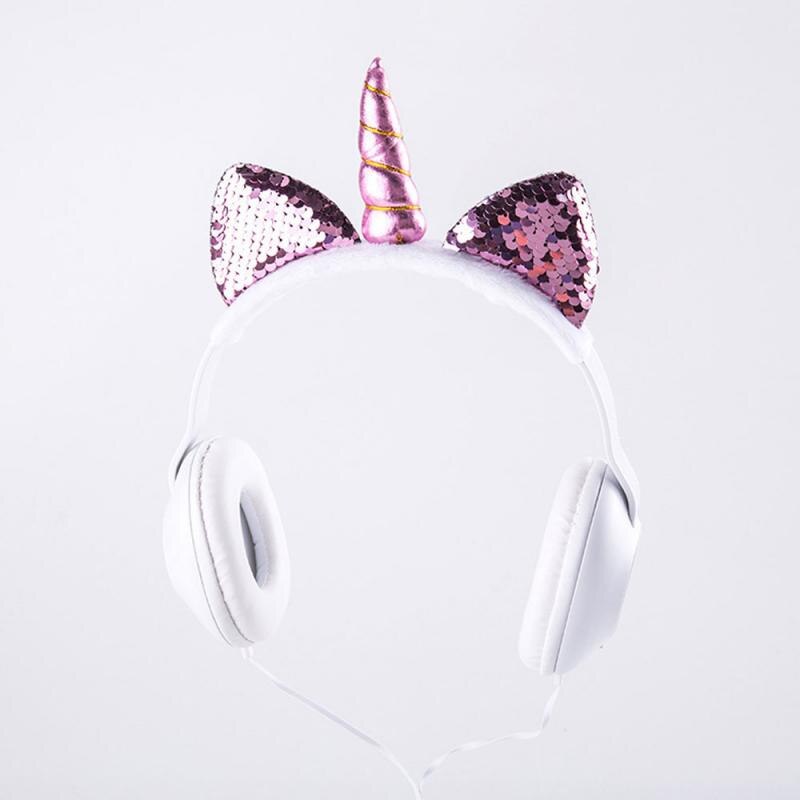 Cute Cat Ear Headphone Unicorns 3.5MM Wired Kids Headphones Earphone Gaming Headset For Mobile Phone/computer Universal: 08