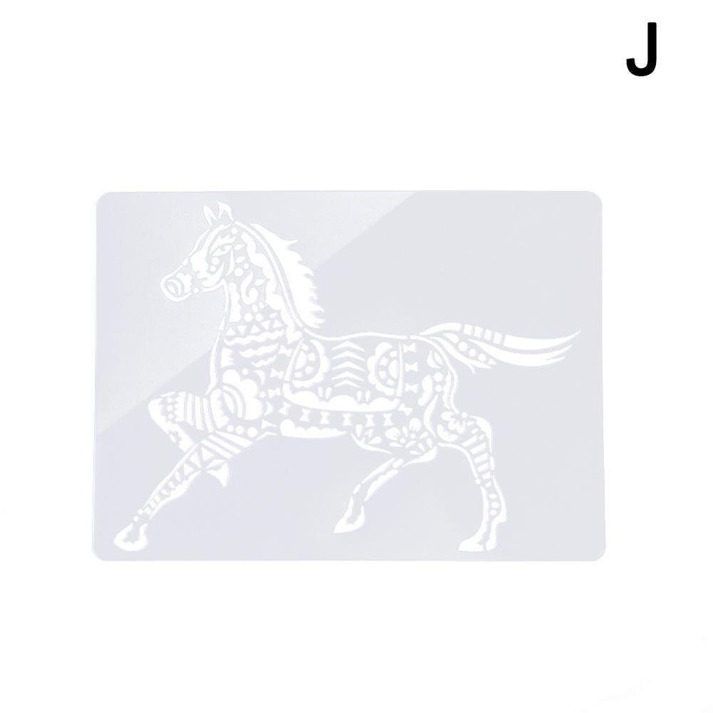 1PC Animals Drawing Template Ruler Animals Hollow out Template Stationery Drawing Figure Ruler Painting With Scratch Paper: J