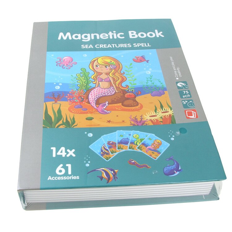 3D Puzzle Jigsaw Coolplay Intelligente dei bambini Libro Magnetico di Formazione Del Gioco Giocattoli Educativi per I Bambini Regalo Di Natale: sea creature