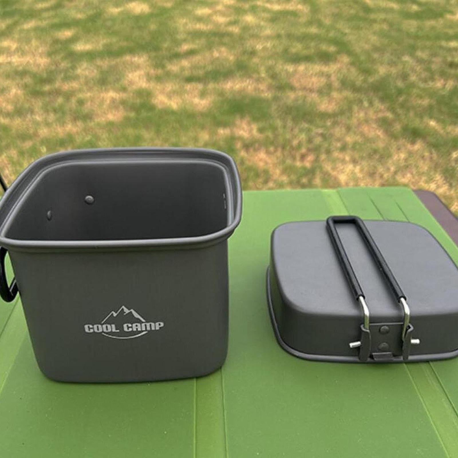 Juego de utensilios de cocina para acampar, Picnic con asas plegables, barbacoa práctica, mochilero versátil, senderismo, ollas ligeras para cocinar al aire libre
