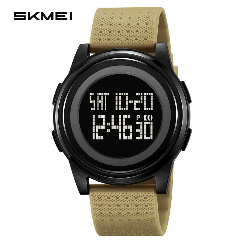 Skmei Men's Watch Personality Large Dial Electronic Watch Unisex Student Sports Multi-Function Waterproof Electronic Watch: Rose