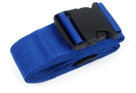 Recht gevormde bagageriemen voor koffer, polyester bagageriem met verstelbare ontgrendelingsgesp Reisaccessoire: Blauw