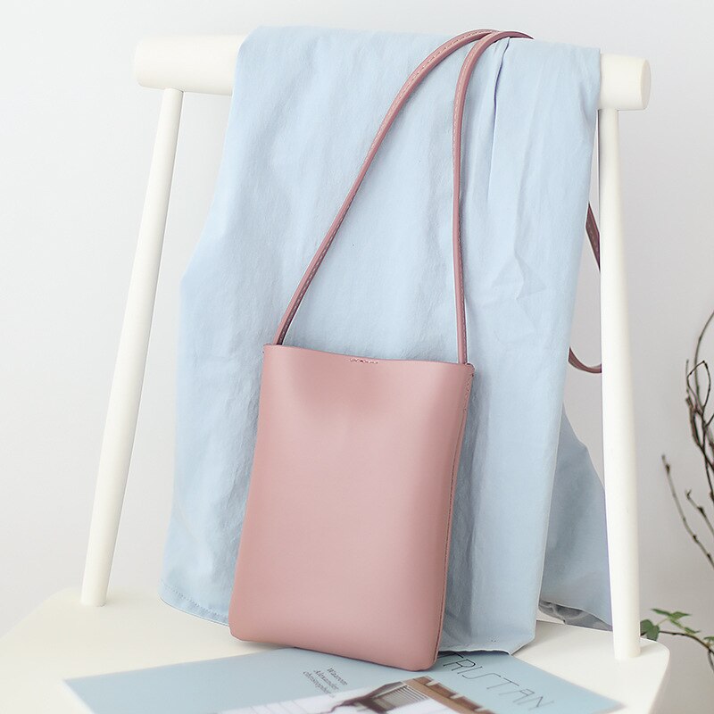 Youda – sac à bandoulière en matériau PU, pochette pour téléphone Portable, Style classique, Simple, pour filles: Rose