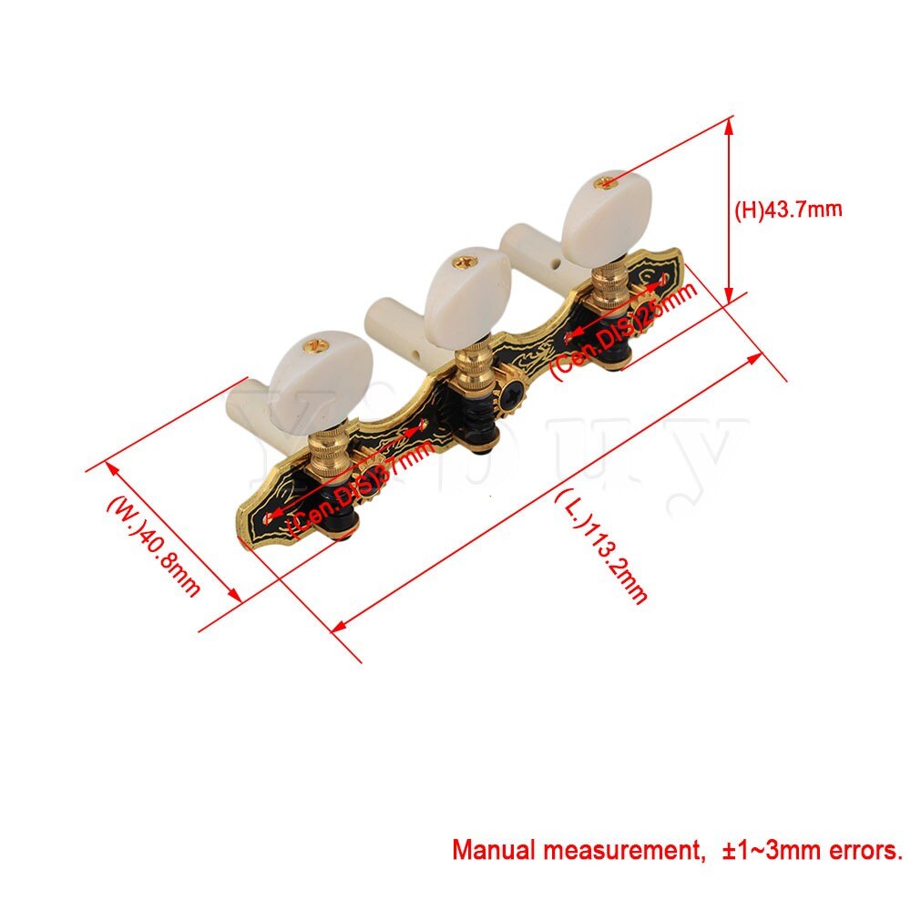 Yibuy 2 x klassieke gitaar 3 on plaat 1 l 1r zwarte stemmechaniek met beige tip