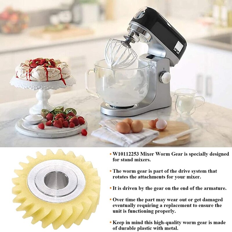W10112253 mezclador de tornillo sin fin, pieza de engranaje para ayuda de cocina, reemplazar 4162897 4169830 AP4295669,
