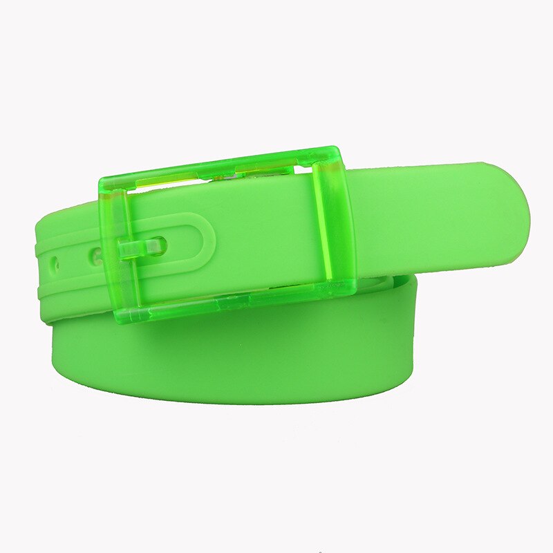 Ceinture en Silicone pour hommes et femmes, taille ajustable, boucle en plastique parfumée, couleurs bonbons, ceinture en caoutchouc, Style coréen: Gris clair