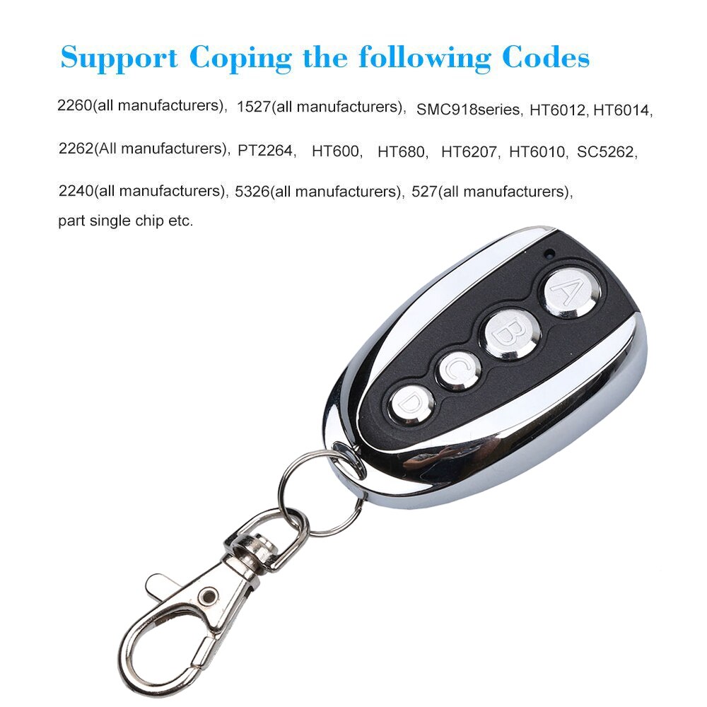 kebidu 433.92 MHz Car Key Car Smart Wireless Auto Remote Control Copy Remote Singal 4 Buttons For A B C D Style for Doors Cars