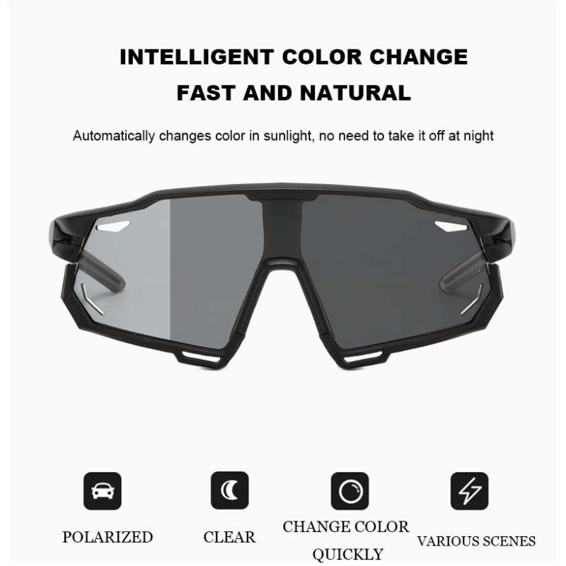 Photochromic Sports Glasses Men's and Women's Polarized Bike Eyewear Mountain MTB Cycling UV400 Sunglasses Bicycle Road Goggles