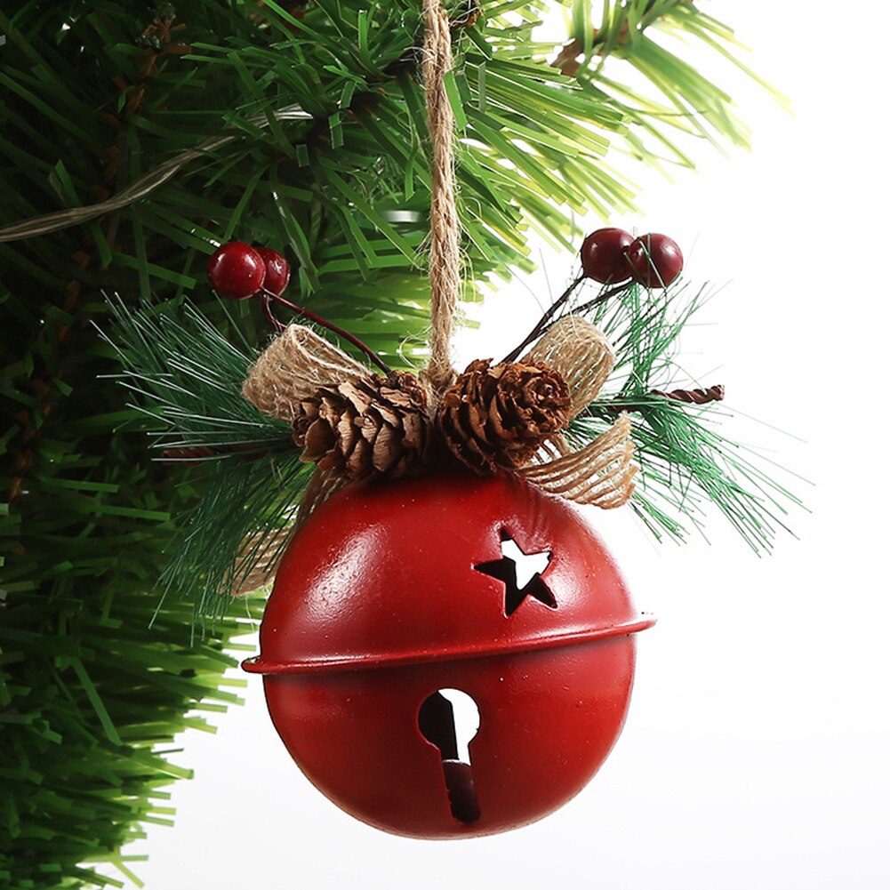 Christmas Bell Iron Xmas Tree Hanging Pendant Jingle Bell Painted Bells Red Green White Home Decoration Christmas Ornament