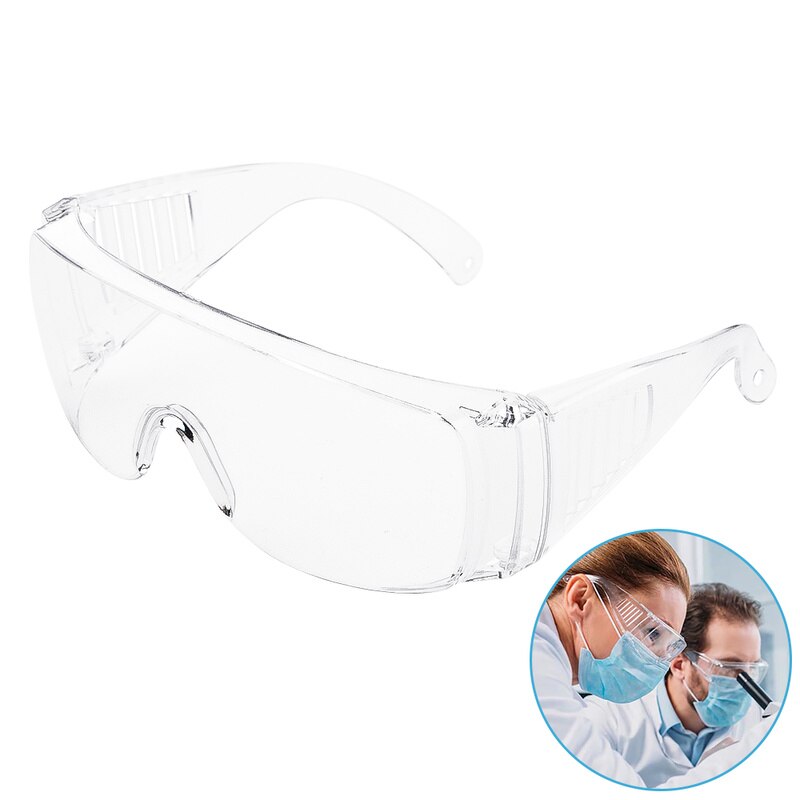 PC hard transparent dustproof eye protection safety goggles anti-pollution light glasses for outdoor work in factory lab