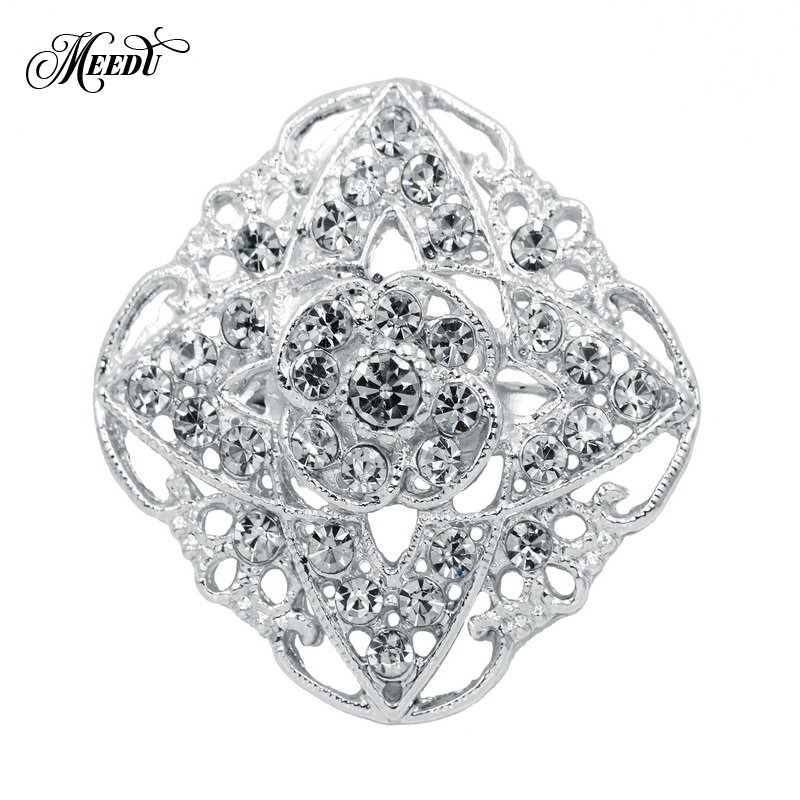 MIEG Clear Rhinestone Bijoux Pins Bloem Broches Voor Vrouwen Wedding Party Decoratie Charmant Sieraden: 632S