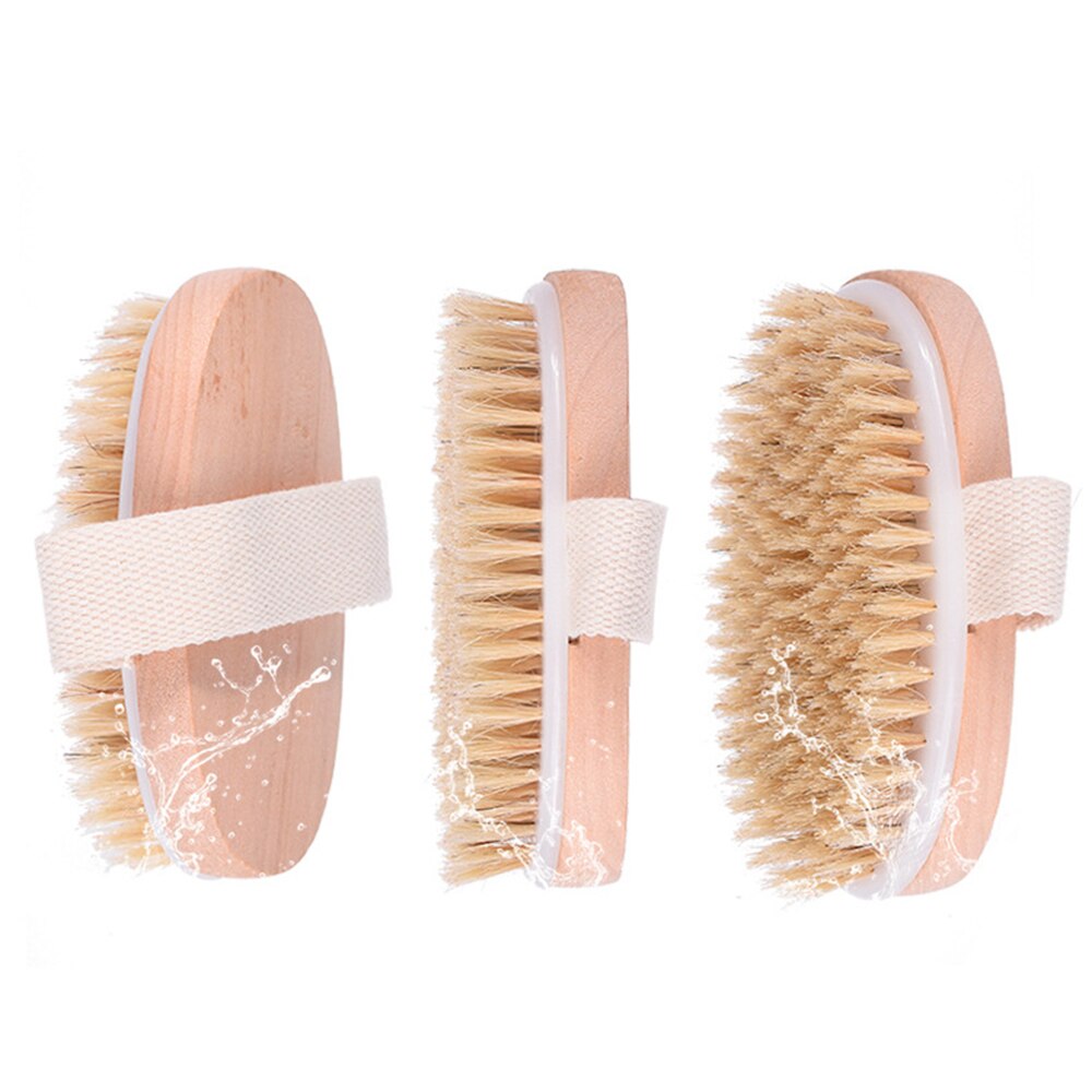 Bathing Brush Dry Skin Body Soft Natural Bristle SPA Brush Without Handle Wooden Bath Shower Brush SPA Exfoliating Body Brush