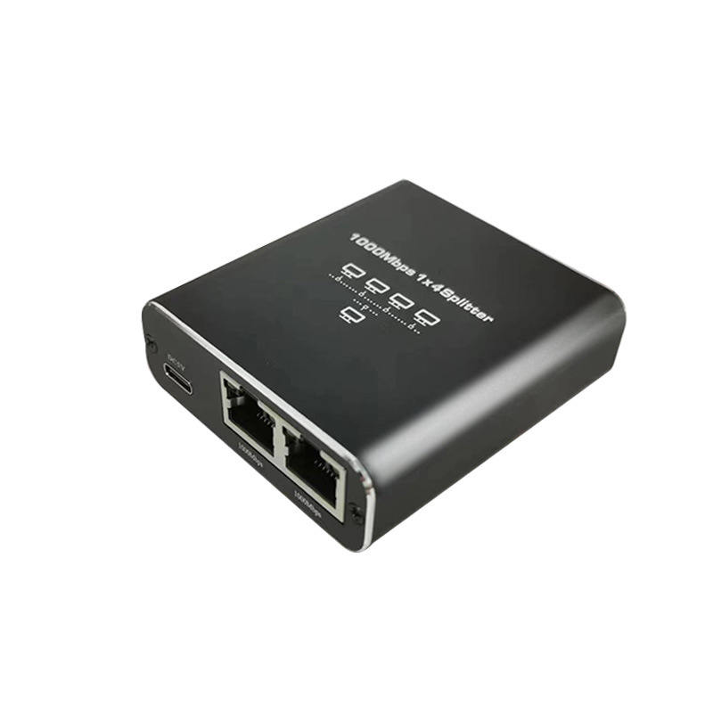 Extender Plug Estensione Splitter di rete Hub 1000Mbps Adattatore RJ45 da 1 a 2 Convertitore Gigabit Internet Ethernet 8P8C Set-Top: Grigio scuro
