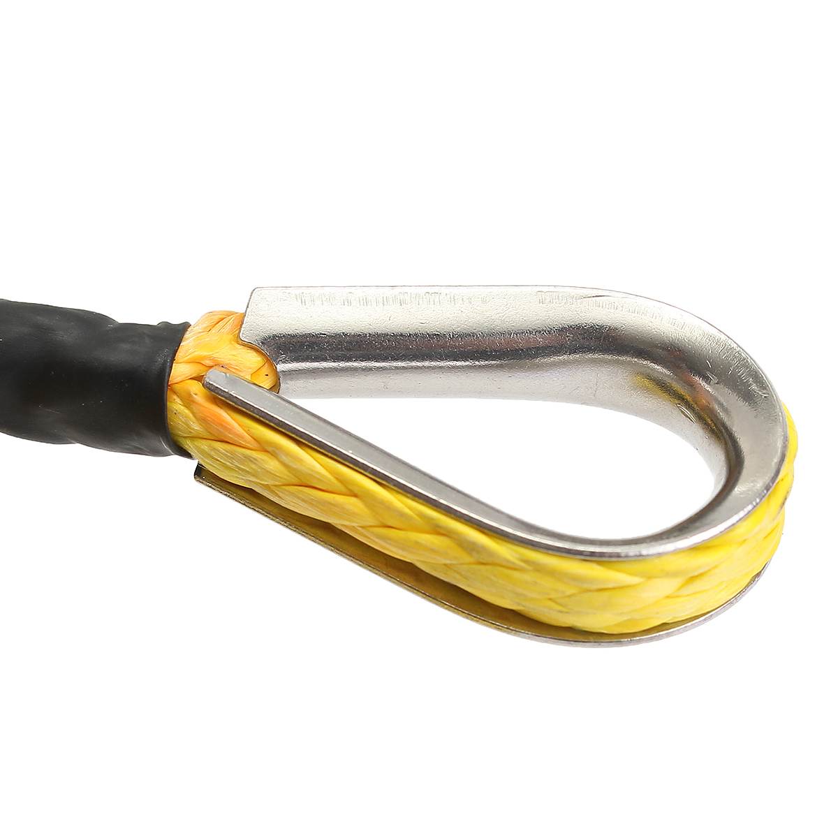 15m 5500lbs Winch Rope String Line Cable with Sheath Gray Synthetic Towing Rope Car Wash Maintenance String for ATV UTV Off-Road