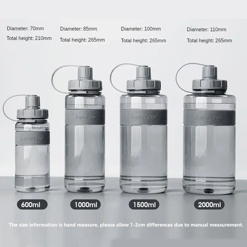 2 liters stor vandflaske med sugerør 2l/1.5l/1l/0.6l store skolegymnastiksals sportsdrikkeflasker bpa-fri fitness: < 0.25l