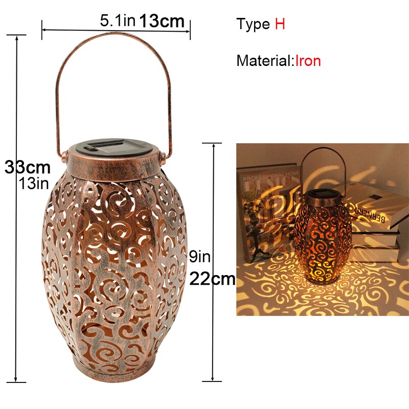 Solar LED Light Outdoor Solar Powered Lamps Waterproof Garden Decoration Lantern Street Balcony Sunlight Landscape Yard Light: Type H