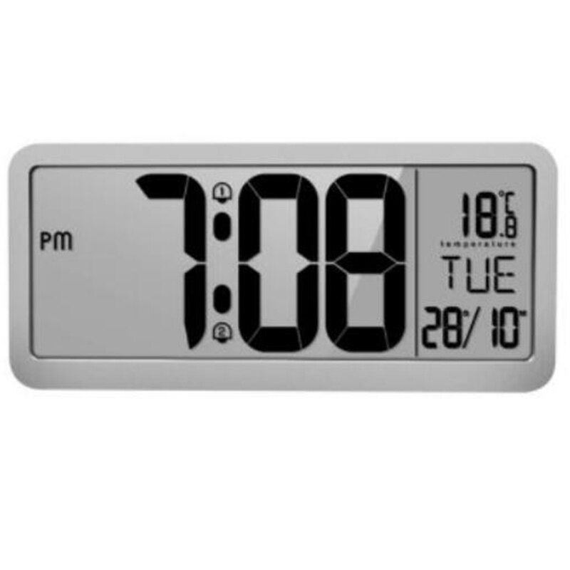 Square Wall Clock Series 14Inch Large Digital Jumbo Alarm Clock LCD Display Multi-Functional Upscale Office Decor Desk