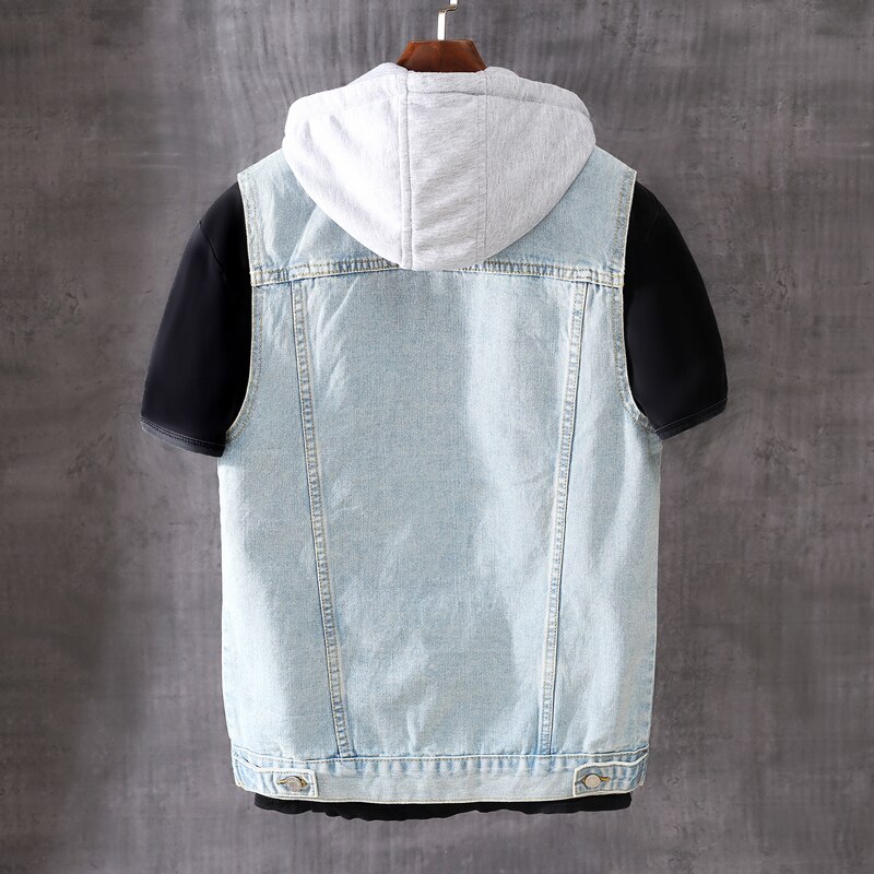 Chaleco vaquero rasgado para hombre, ropa de calle sin mangas, estilo inglés, Hip Hop